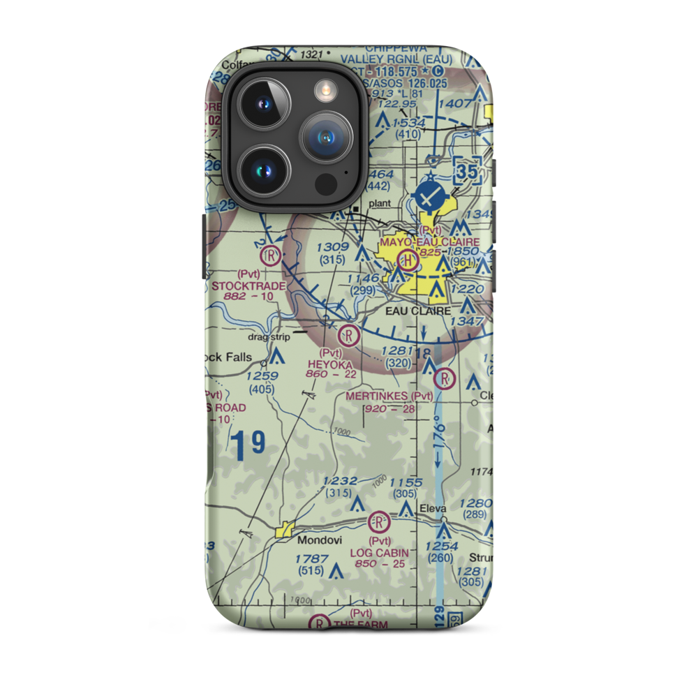 Heyoka Field (53WI) VFR Sectional  Tough iPhone Case iPhone 16 Pro Max model shown