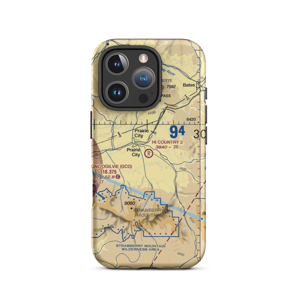 Hi Country No 2 Airport (97OR) VFR Sectional  Tough iPhone Case iPhone 16 Pro model shown