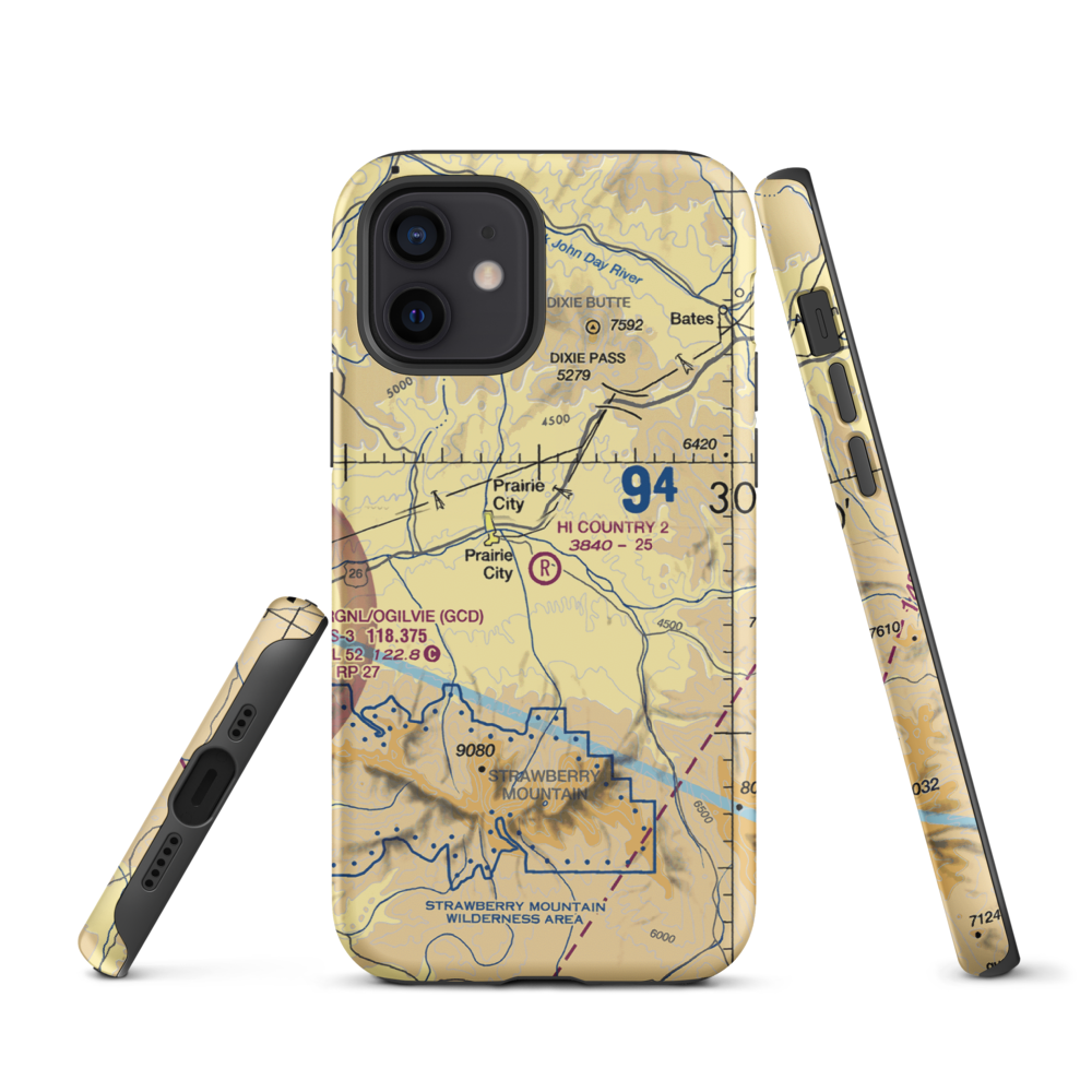 Hi Country No 2 Airport (97OR) VFR Sectional  Tough iPhone Case iPhone 12 model shown