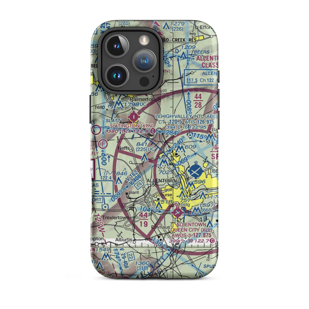 Hi-Vu Airport (PA65) VFR Sectional  Tough iPhone Case iPhone 16 Pro Max model shown