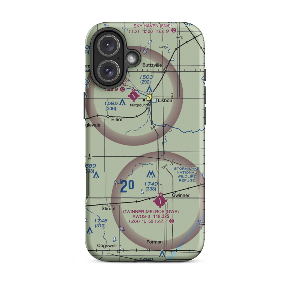 Hiam Private Airport (7NA3) VFR Sectional  Tough iPhone Case iPhone 16 Plus model shown