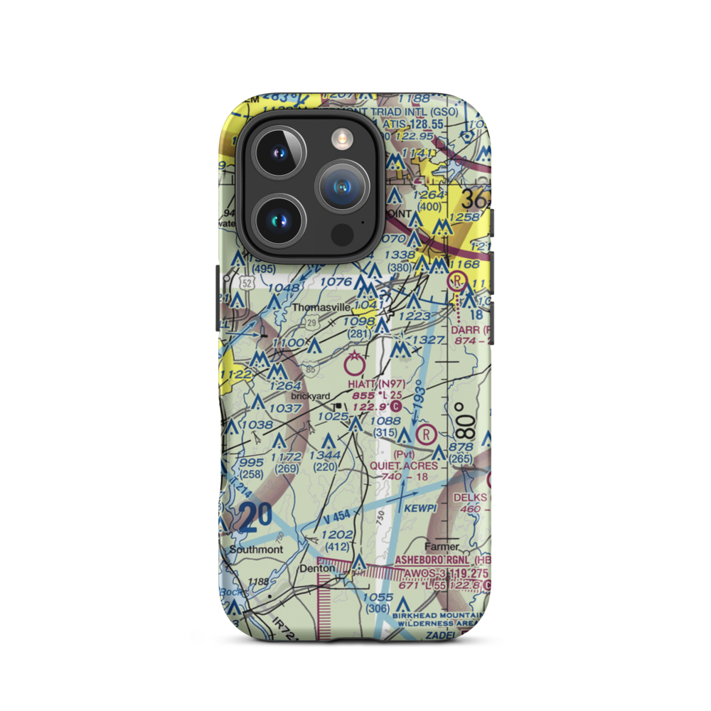 Hiatt Airport (N97) VFR Sectional  Tough iPhone Case iPhone 16 Pro model shown