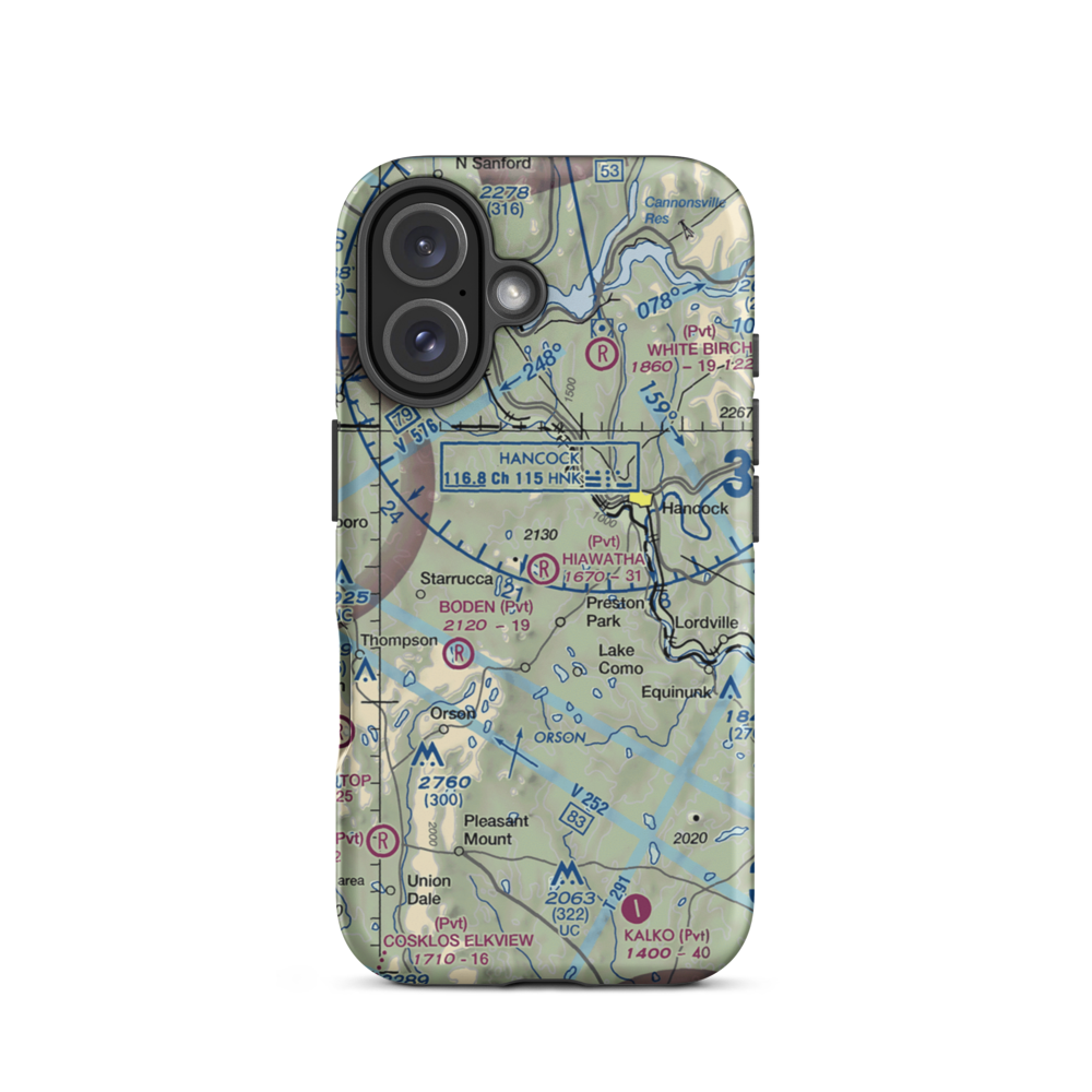 Hiawatha Airport (4PA6) VFR Sectional  Tough iPhone Case iPhone 16 model shown