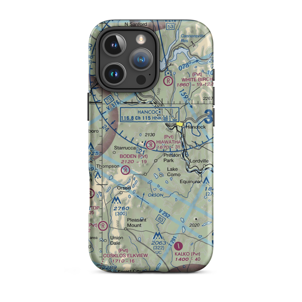 Hiawatha Airport (4PA6) VFR Sectional  Tough iPhone Case iPhone 16 Pro Max model shown