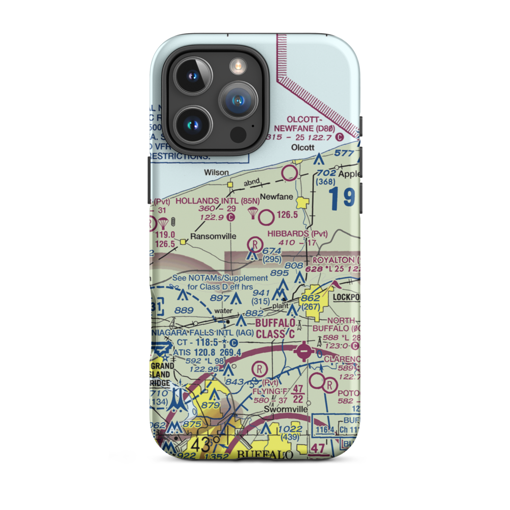 Hibbard's Airport (99NY) VFR Sectional  Tough iPhone Case iPhone 16 Pro Max model shown