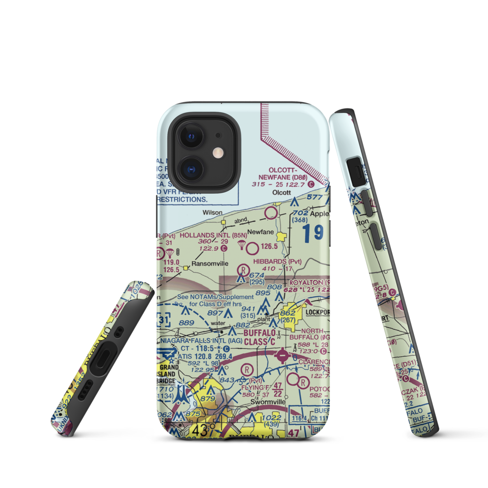 Hibbard's Airport (99NY) VFR Sectional  Tough iPhone Case iPhone 12 mini model shown