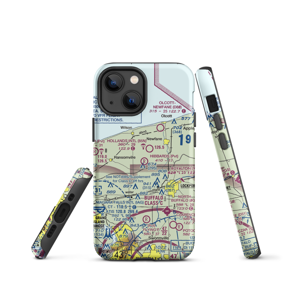 Hibbard's Airport (99NY) VFR Sectional  Tough iPhone Case iPhone 13 mini model shown