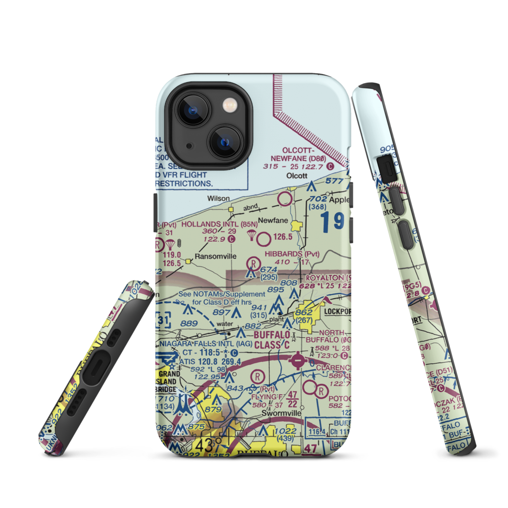 Hibbard's Airport (99NY) VFR Sectional  Tough iPhone Case iPhone 13 model shown
