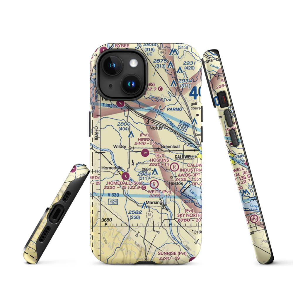 Hibbs Airport (ID97) VFR Sectional  Tough iPhone Case iPhone 15 model shown