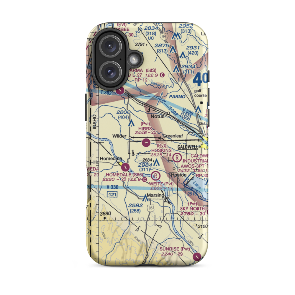 Hibbs Airport (ID97) VFR Sectional  Tough iPhone Case iPhone 16 Plus model shown