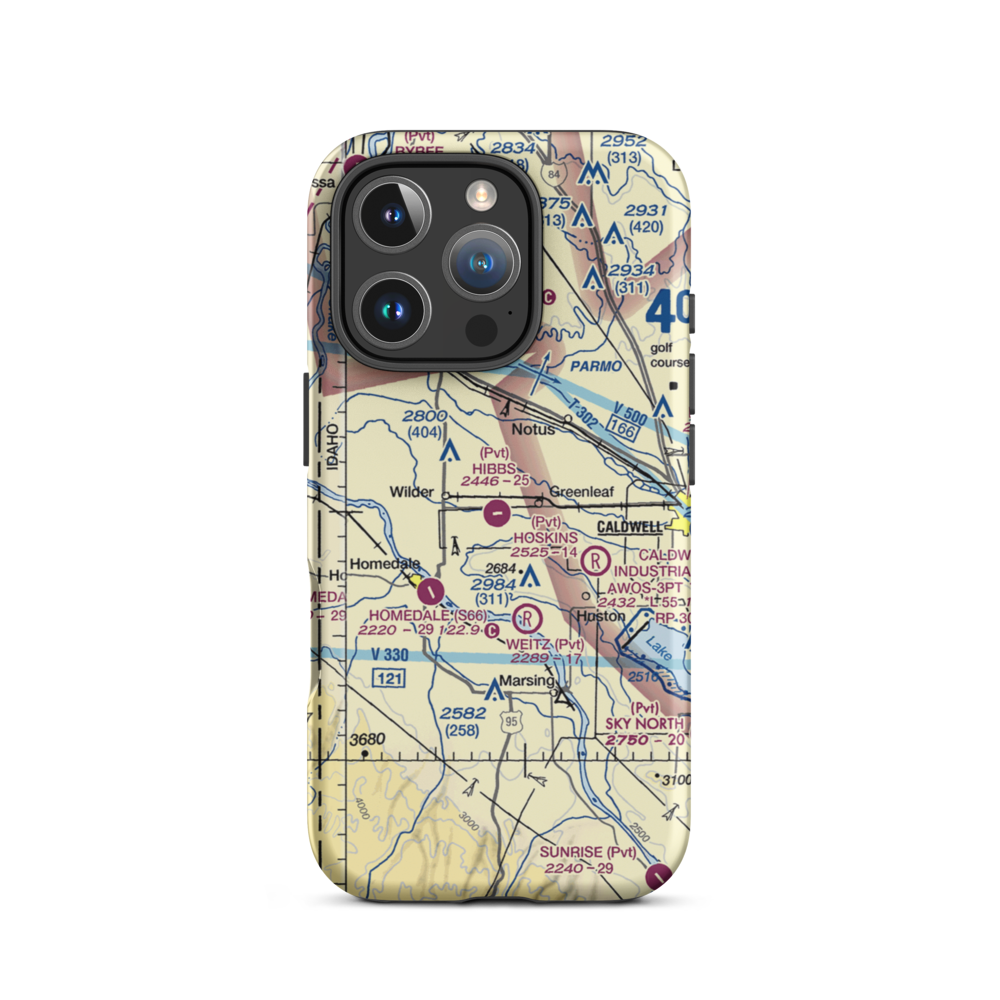 Hibbs Airport (ID97) VFR Sectional  Tough iPhone Case iPhone 16 Pro model shown