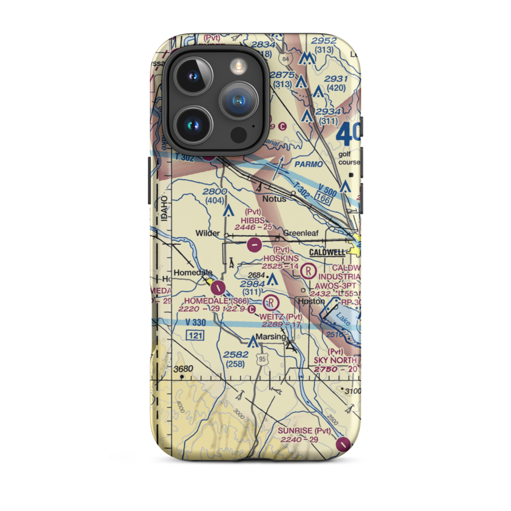 Hibbs Airport (ID97) VFR Sectional  Tough iPhone Case iPhone 16 Pro Max model shown