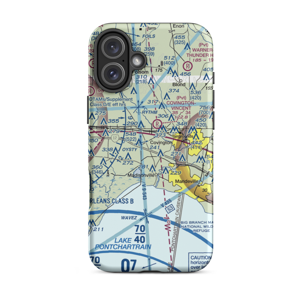 Hickham Field (LS76) VFR Sectional  Tough iPhone Case iPhone 16 Plus model shown