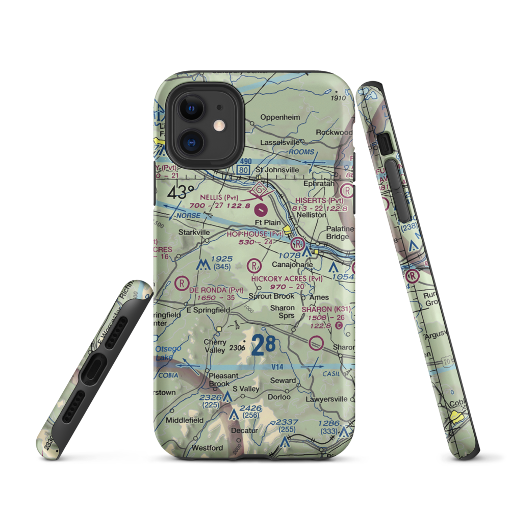 Hickory Acres Airport (NY88) VFR Sectional  Tough iPhone Case iPhone 11 model shown