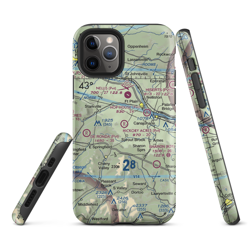Hickory Acres Airport (NY88) VFR Sectional  Tough iPhone Case iPhone 11 Pro model shown