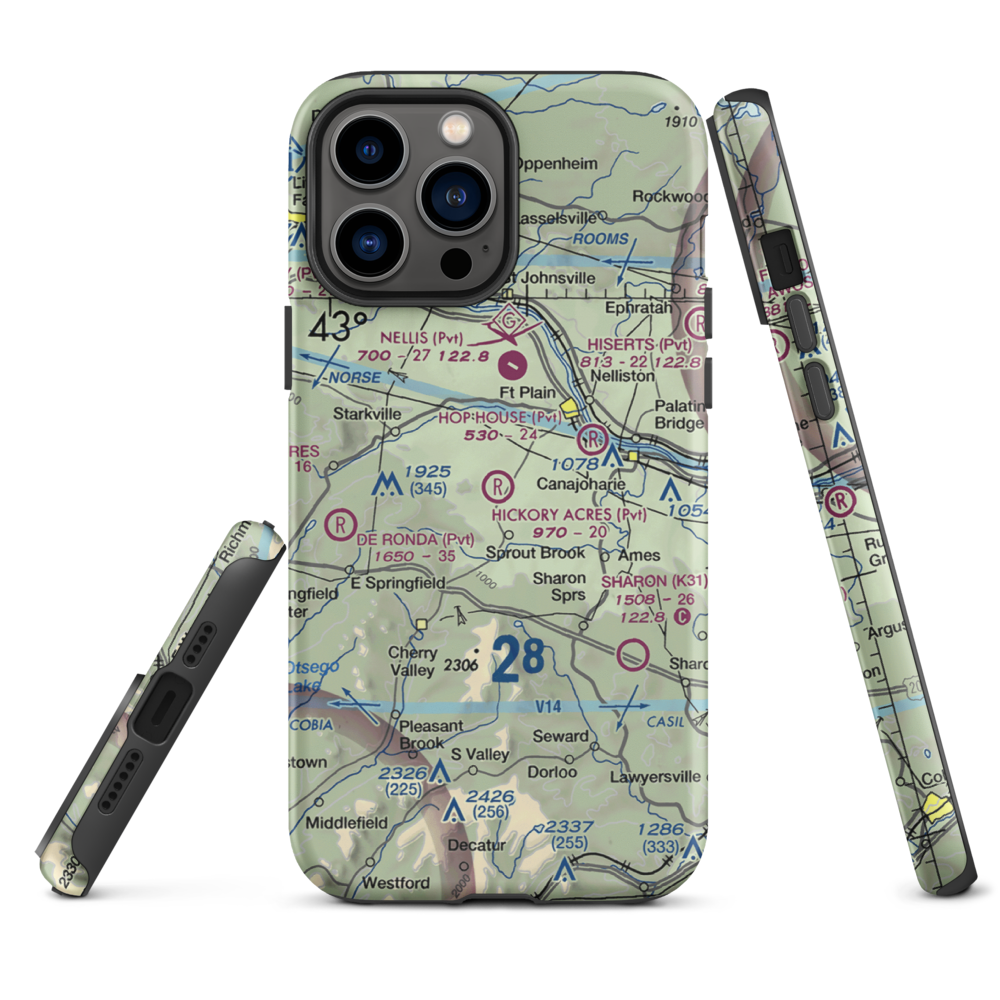 Hickory Acres Airport (NY88) VFR Sectional  Tough iPhone Case iPhone 13 Pro Max model shown