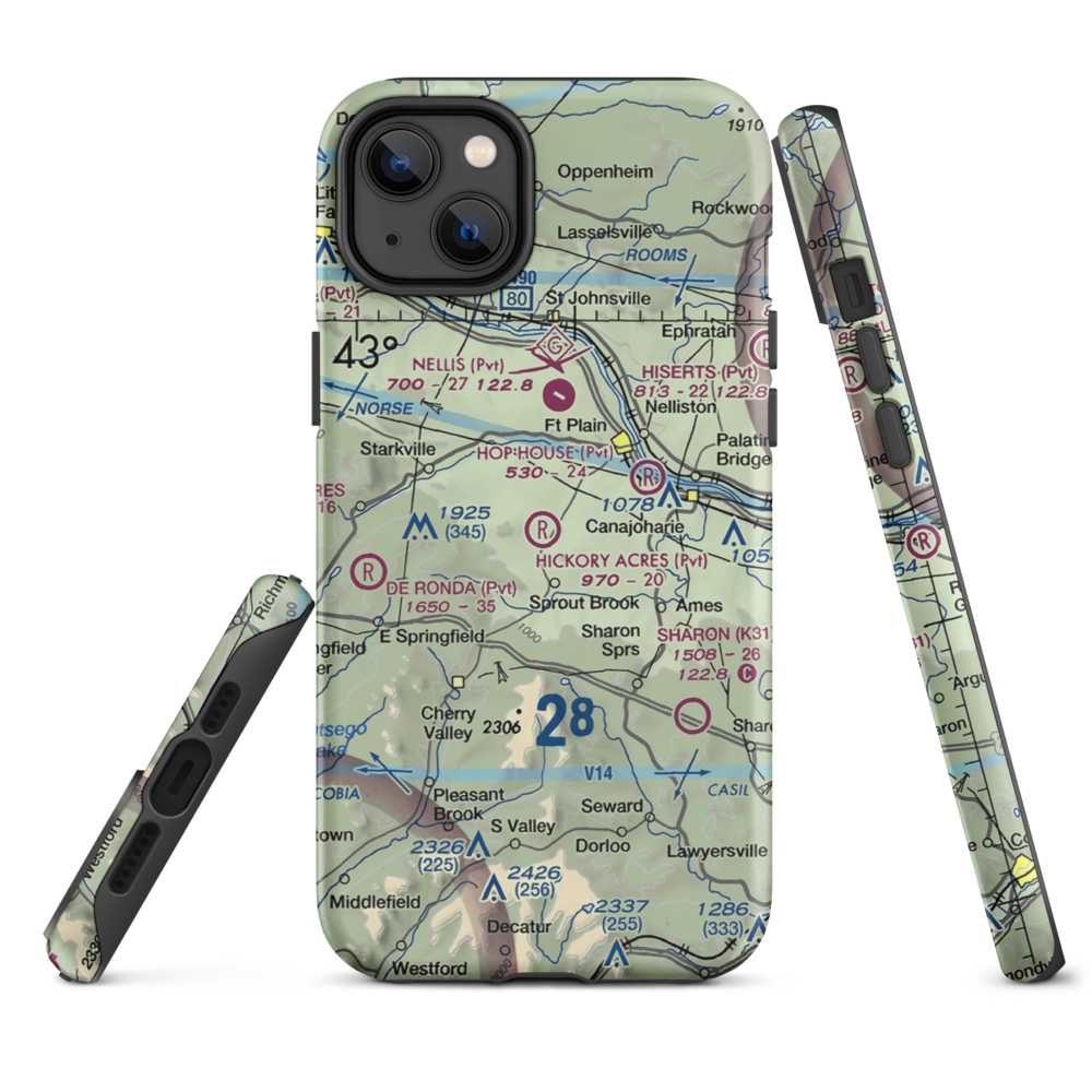 Hickory Acres Airport (NY88) VFR Sectional  Tough iPhone Case iPhone 14 Plus model shown