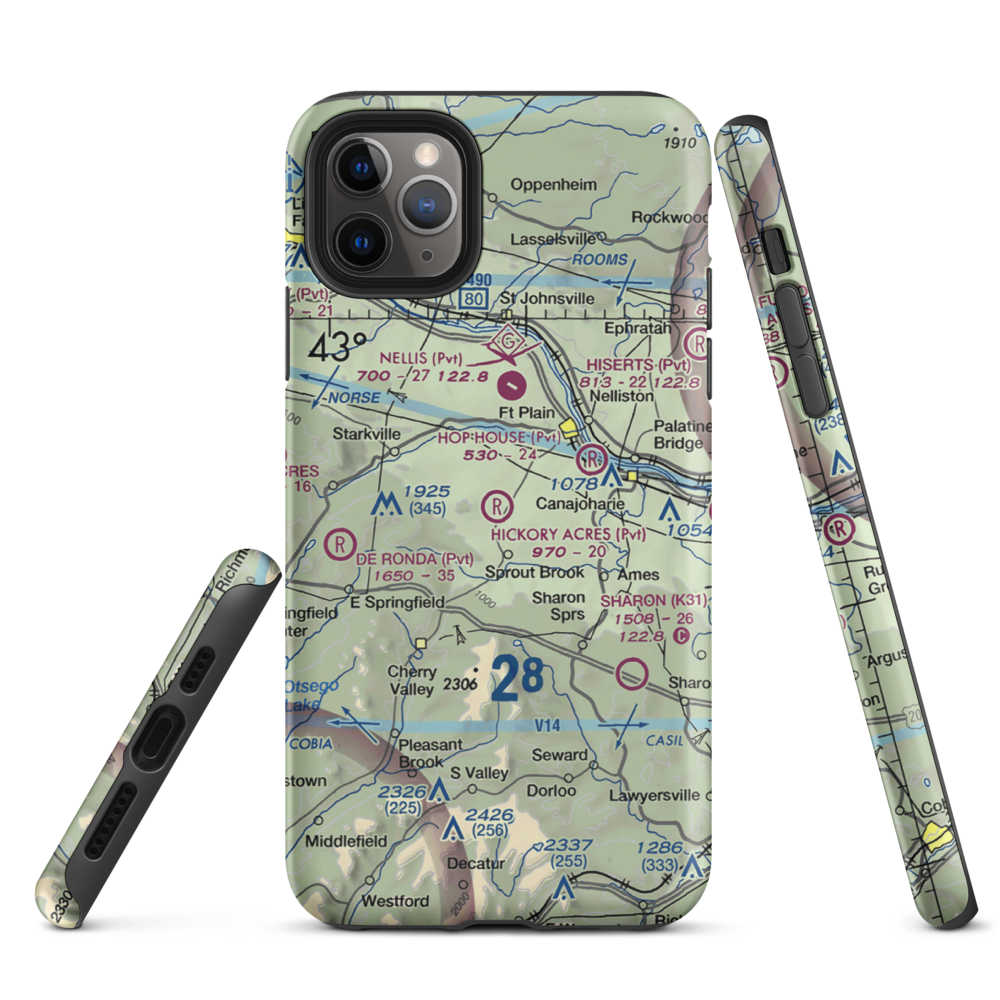 Hickory Acres Airport (NY88) VFR Sectional  Tough iPhone Case iPhone 11 Pro Max model shown