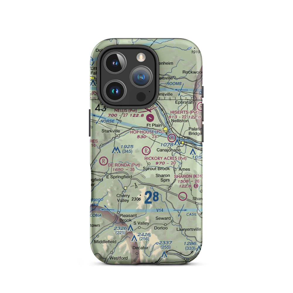 Hickory Acres Airport (NY88) VFR Sectional  Tough iPhone Case iPhone 16 Pro model shown