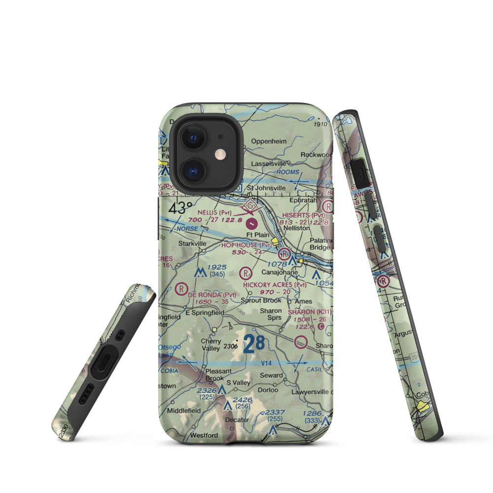 Hickory Acres Airport (NY88) VFR Sectional  Tough iPhone Case iPhone 12 mini model shown