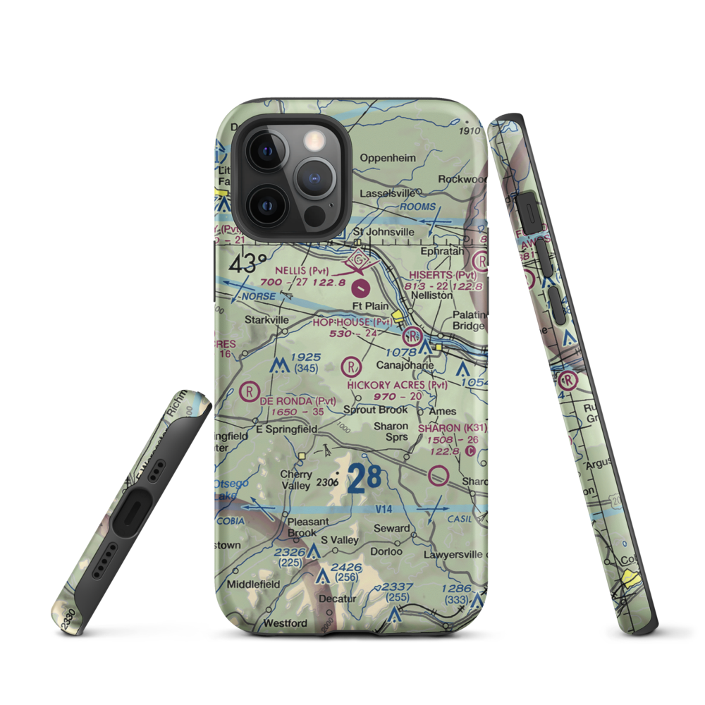 Hickory Acres Airport (NY88) VFR Sectional  Tough iPhone Case iPhone 12 Pro model shown