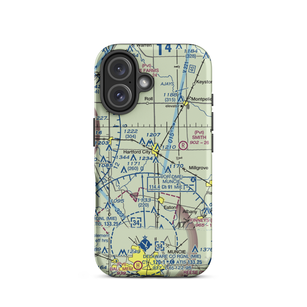 Hickory Hills Airport (II67) VFR Sectional  Tough iPhone Case iPhone 16 model shown