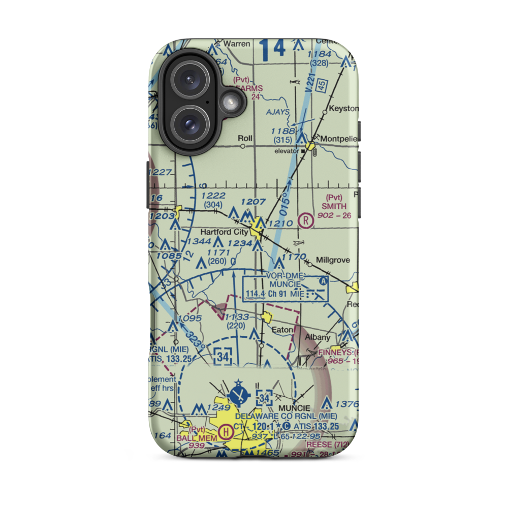 Hickory Hills Airport (II67) VFR Sectional  Tough iPhone Case iPhone 16 Plus model shown