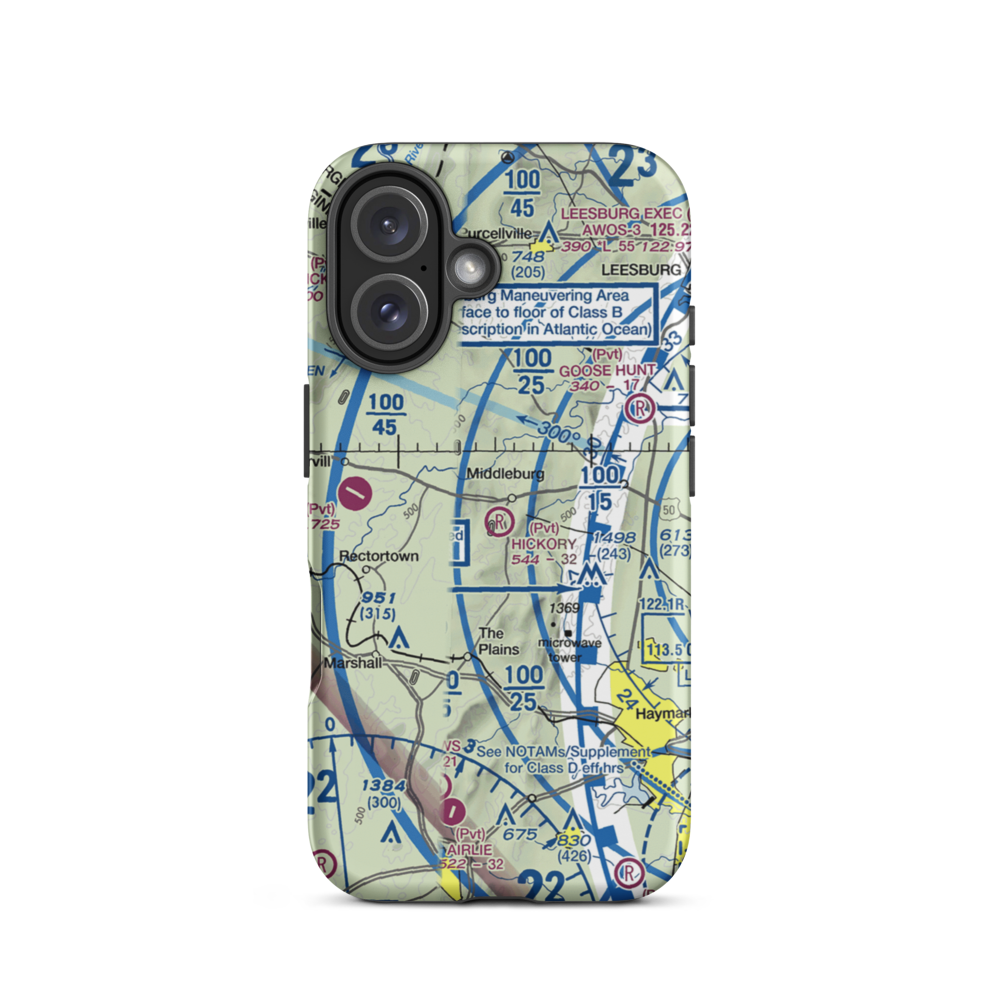 Hickory Tree Farm Airport (VA79) VFR Sectional  Tough iPhone Case iPhone 16 model shown