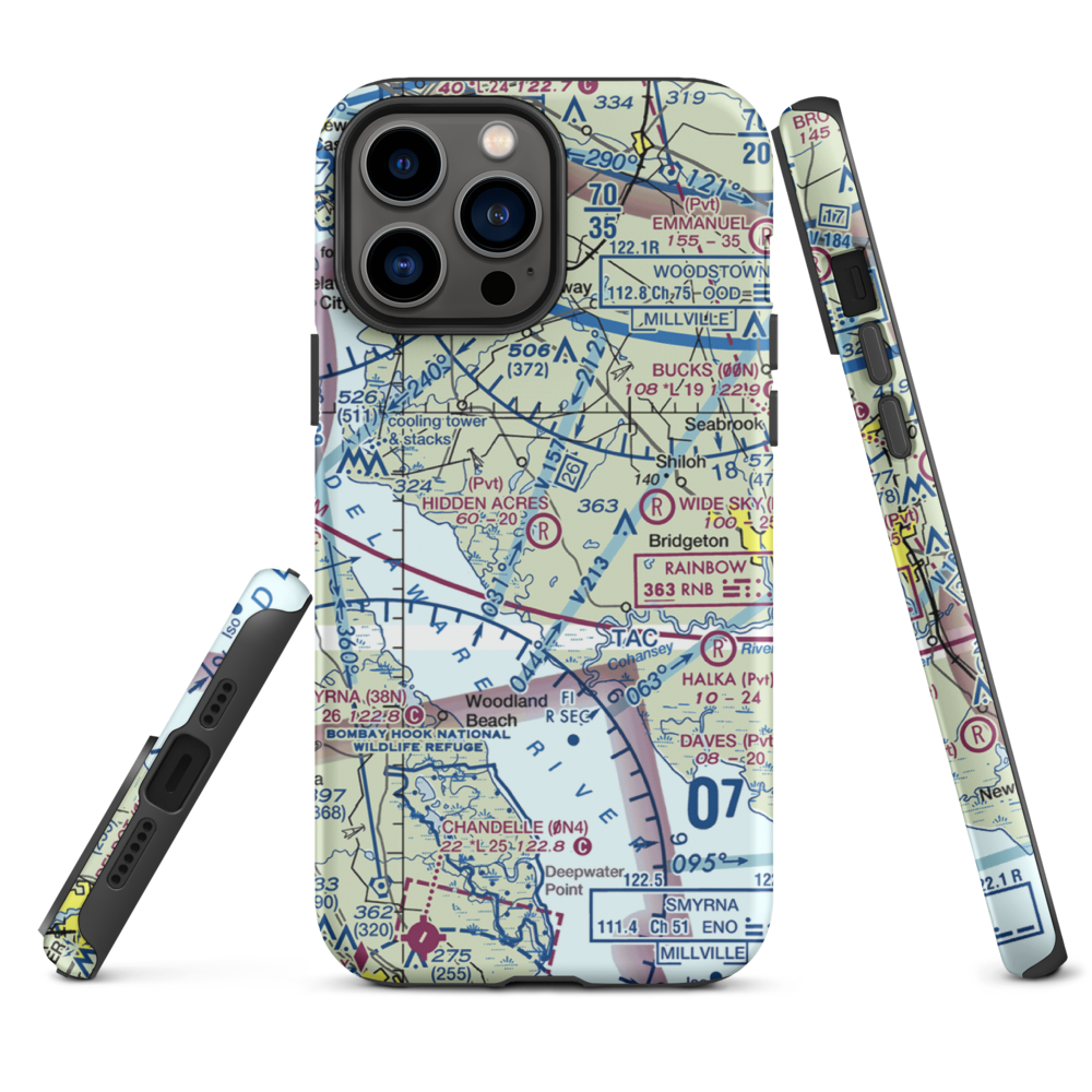 Hidden Acres Farm Airport (NJ84) VFR Sectional  Tough iPhone Case iPhone 13 Pro Max model shown