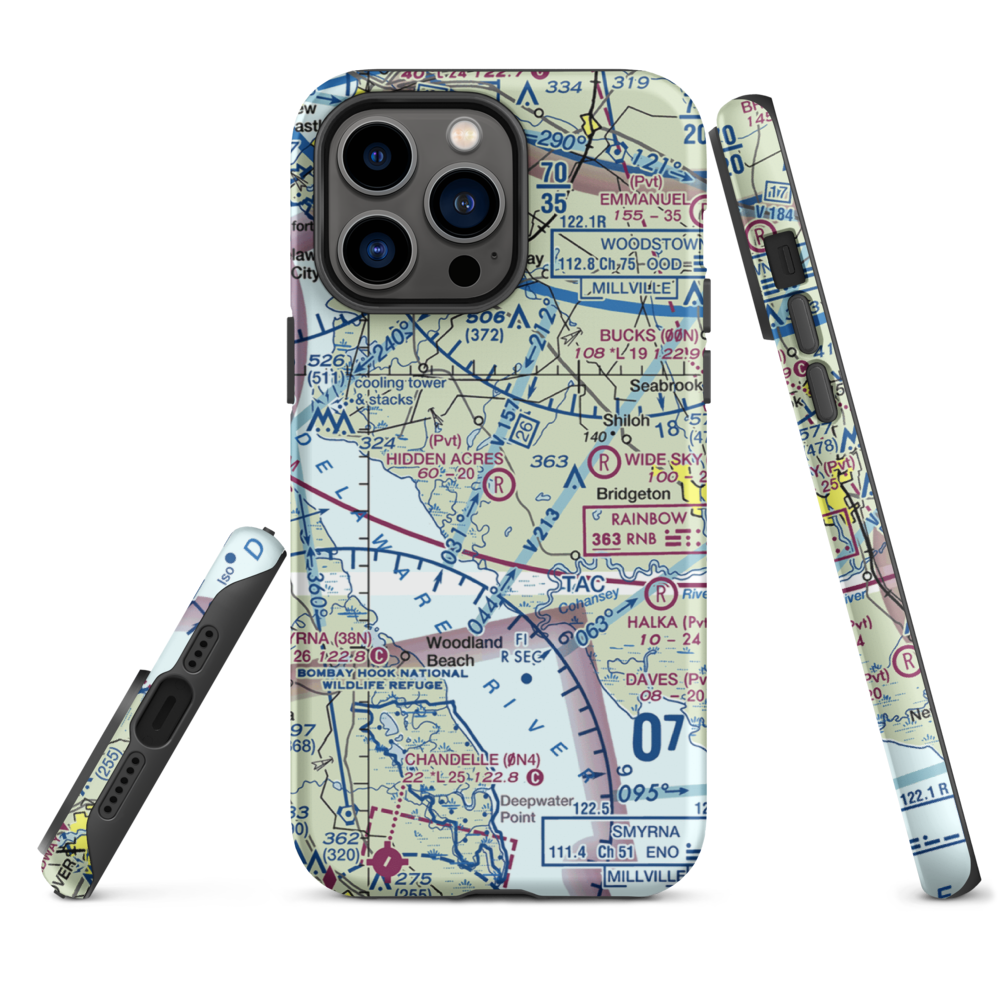 Hidden Acres Farm Airport (NJ84) VFR Sectional  Tough iPhone Case iPhone 14 Pro Max model shown