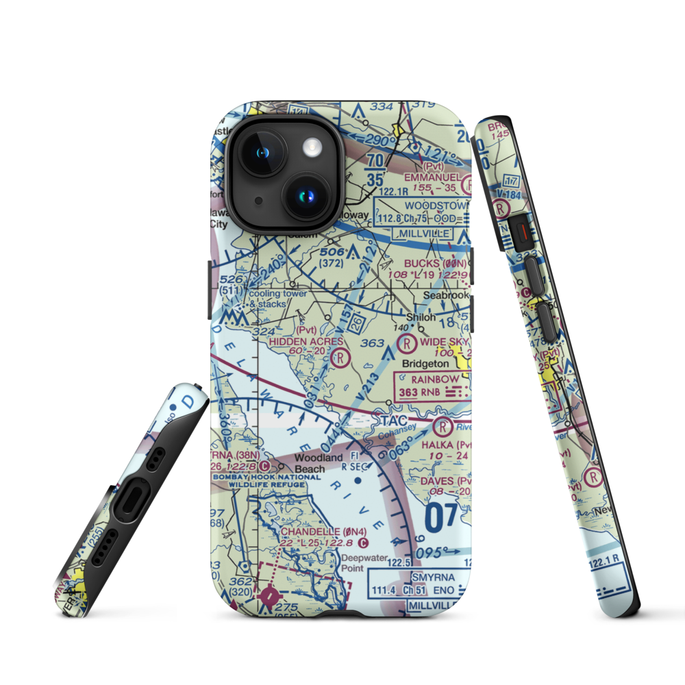 Hidden Acres Farm Airport (NJ84) VFR Sectional  Tough iPhone Case iPhone 15 model shown