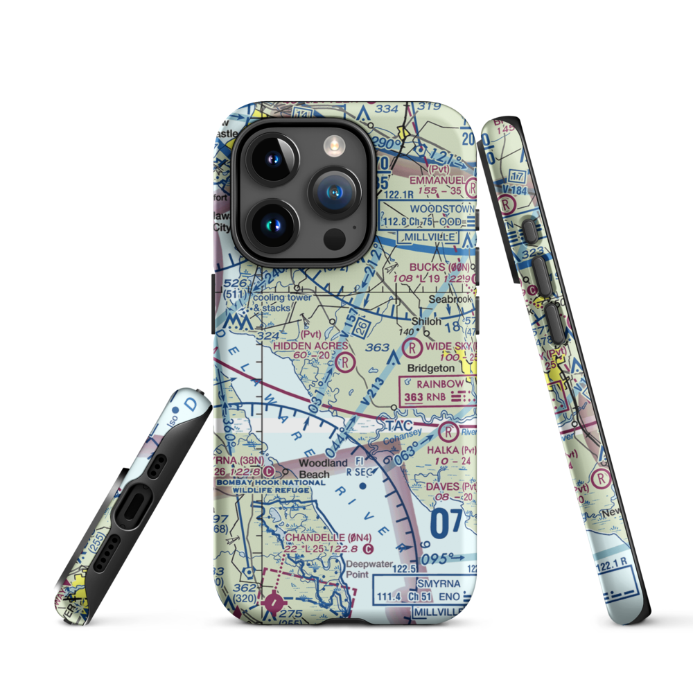 Hidden Acres Farm Airport (NJ84) VFR Sectional  Tough iPhone Case iPhone 15 Pro model shown