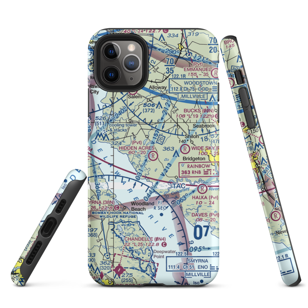 Hidden Acres Farm Airport (NJ84) VFR Sectional  Tough iPhone Case iPhone 11 Pro Max model shown