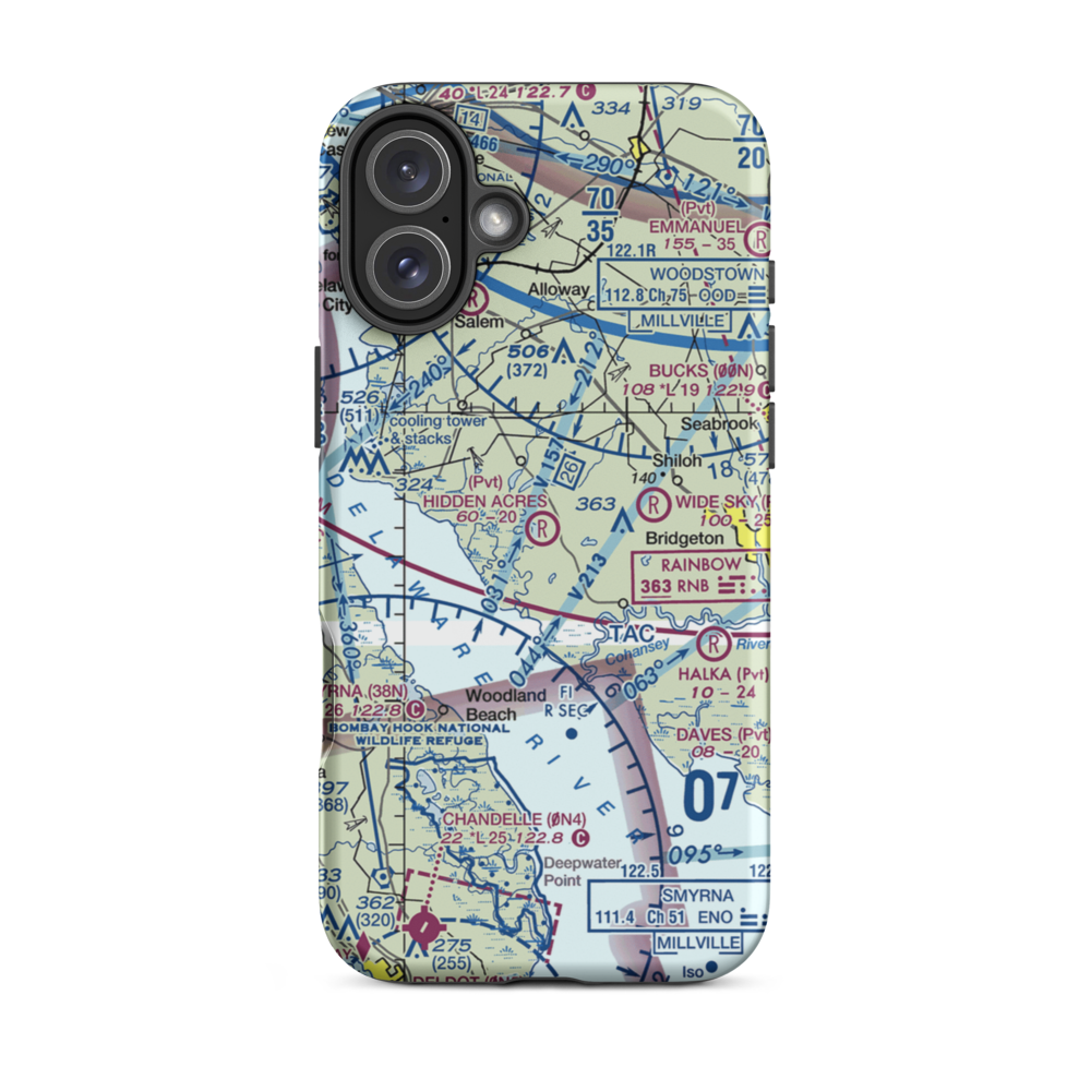 Hidden Acres Farm Airport (NJ84) VFR Sectional  Tough iPhone Case iPhone 16 Plus model shown