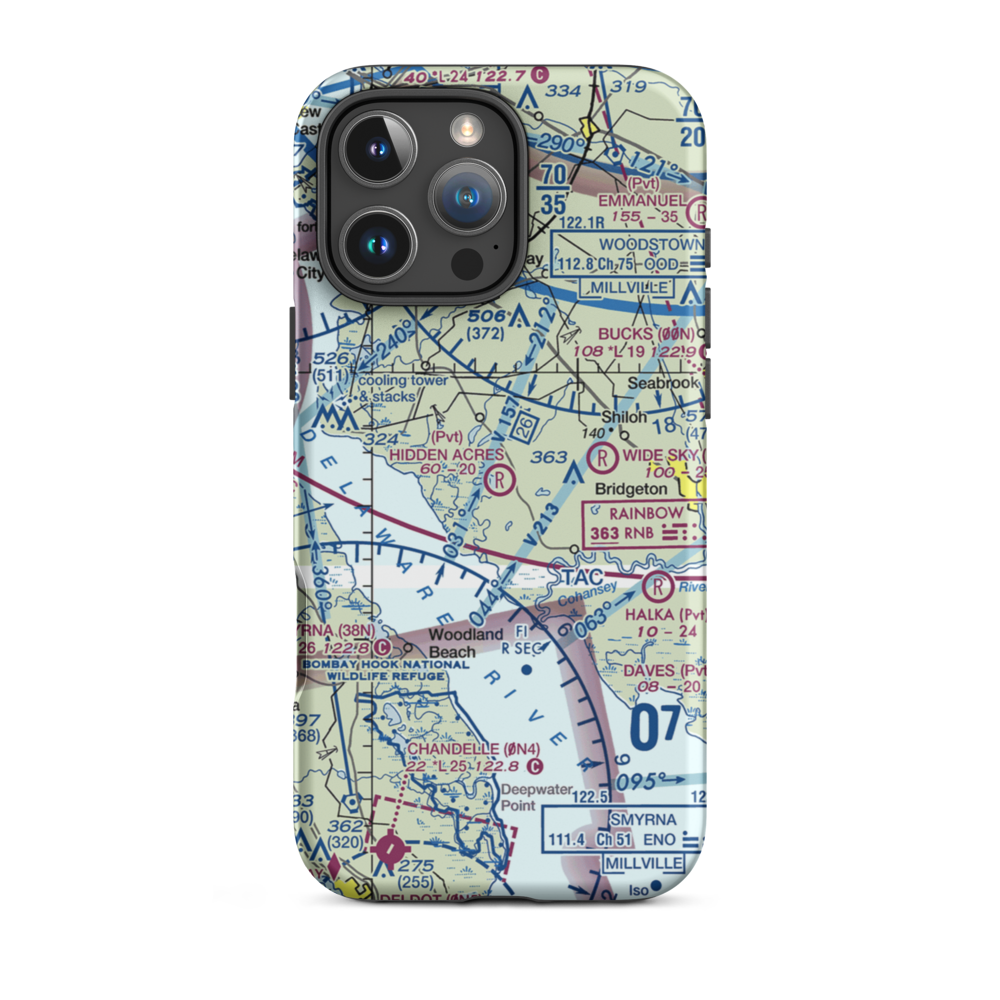 Hidden Acres Farm Airport (NJ84) VFR Sectional  Tough iPhone Case iPhone 16 Pro Max model shown