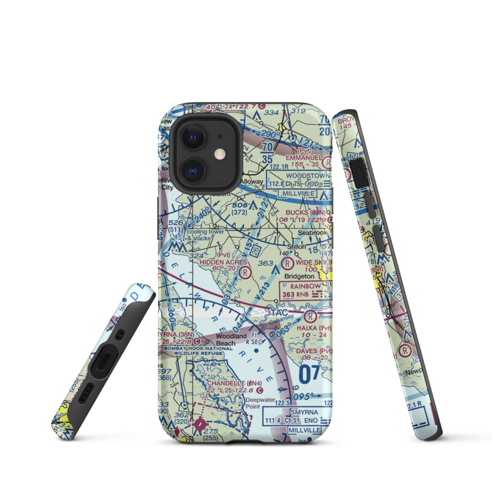 Hidden Acres Farm Airport (NJ84) VFR Sectional  Tough iPhone Case iPhone 12 mini model shown
