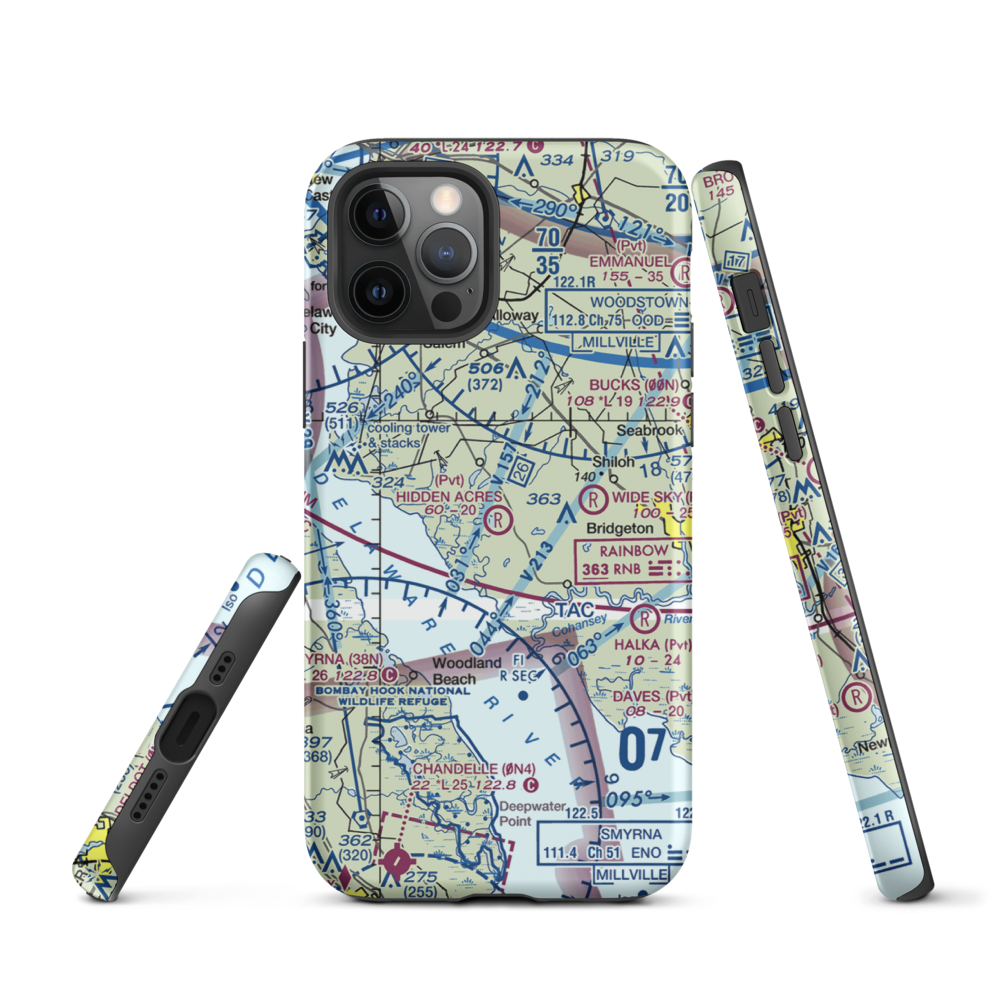 Hidden Acres Farm Airport (NJ84) VFR Sectional  Tough iPhone Case iPhone 12 Pro model shown