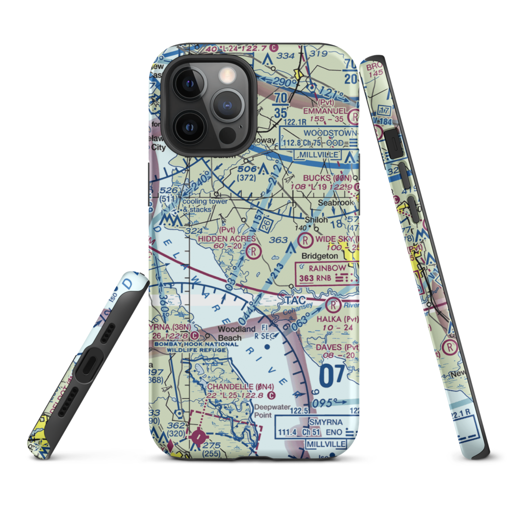 Hidden Acres Farm Airport (NJ84) VFR Sectional  Tough iPhone Case iPhone 12 Pro Max model shown