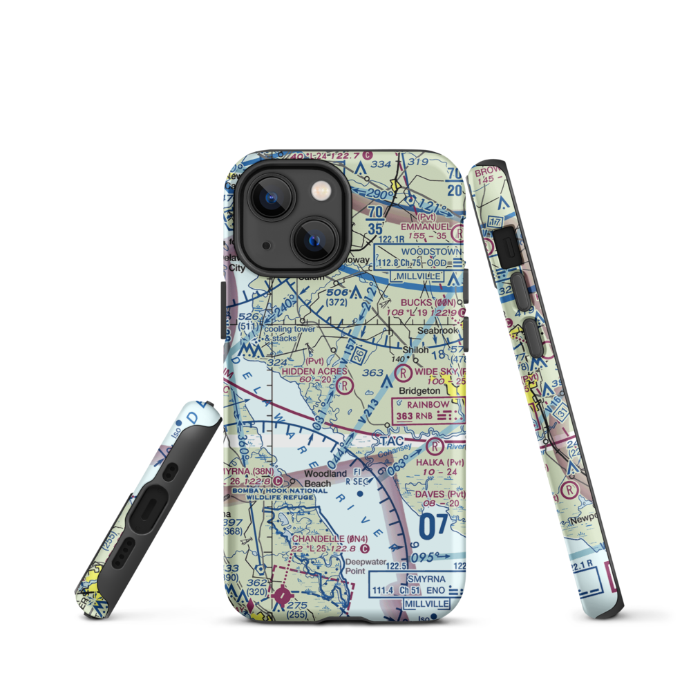 Hidden Acres Farm Airport (NJ84) VFR Sectional  Tough iPhone Case iPhone 13 mini model shown
