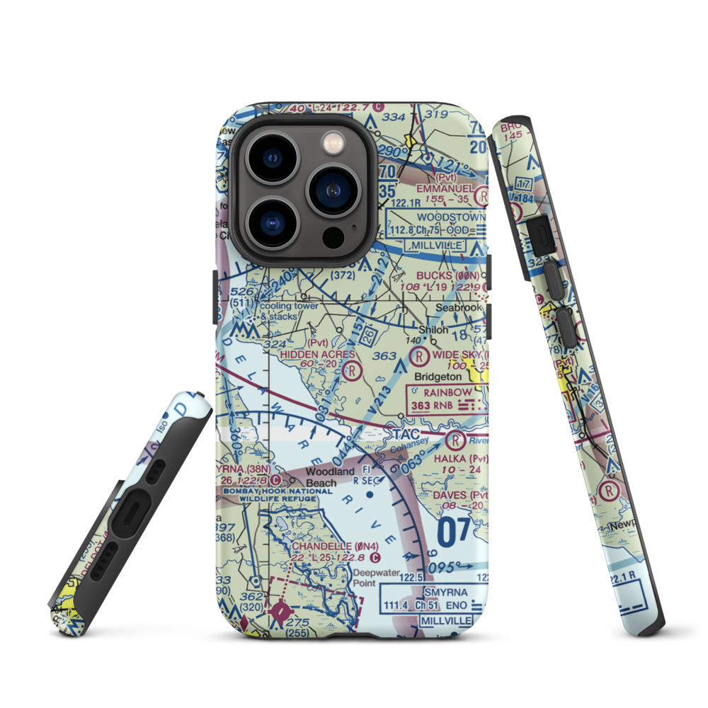 Hidden Acres Farm Airport (NJ84) VFR Sectional  Tough iPhone Case iPhone 13 Pro model shown