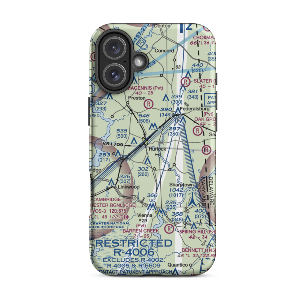Hidden Hills Airport (3MD5) VFR Sectional  Tough iPhone Case iPhone 16 Plus model shown