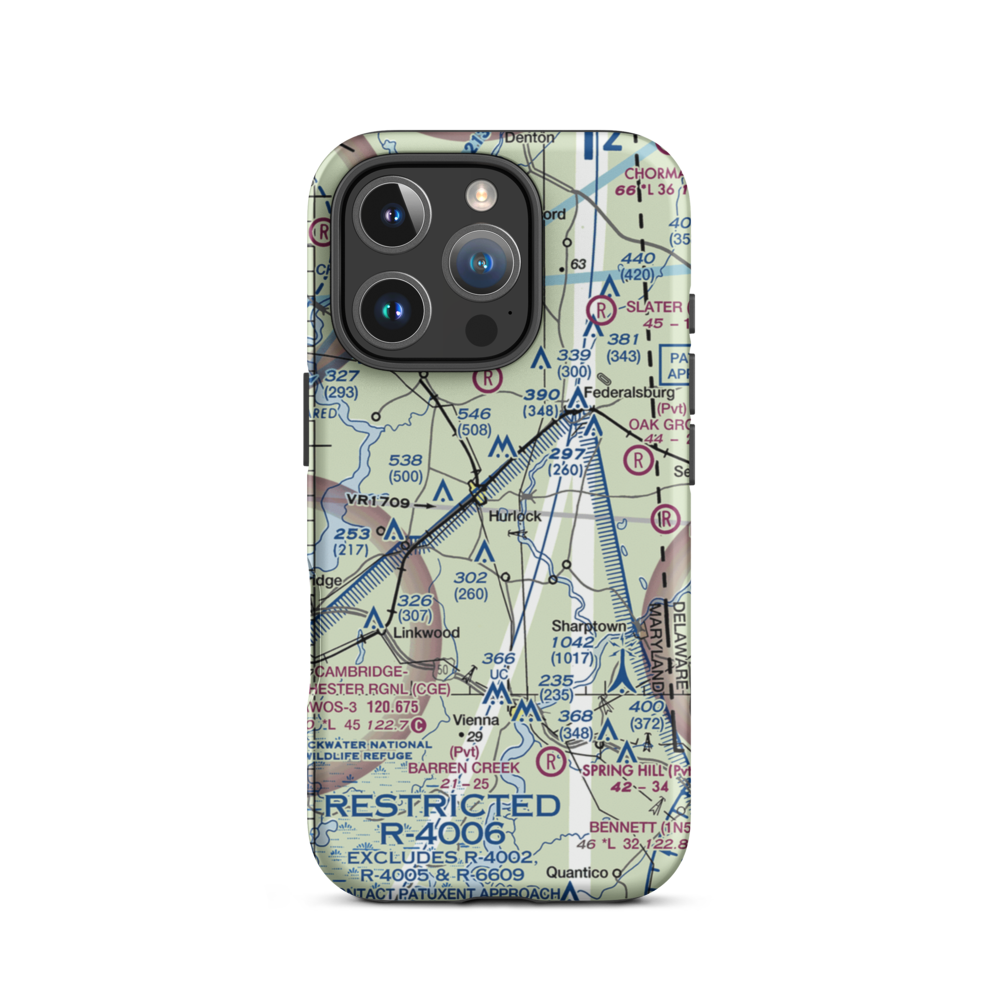 Hidden Hills Airport (3MD5) VFR Sectional  Tough iPhone Case iPhone 16 Pro model shown