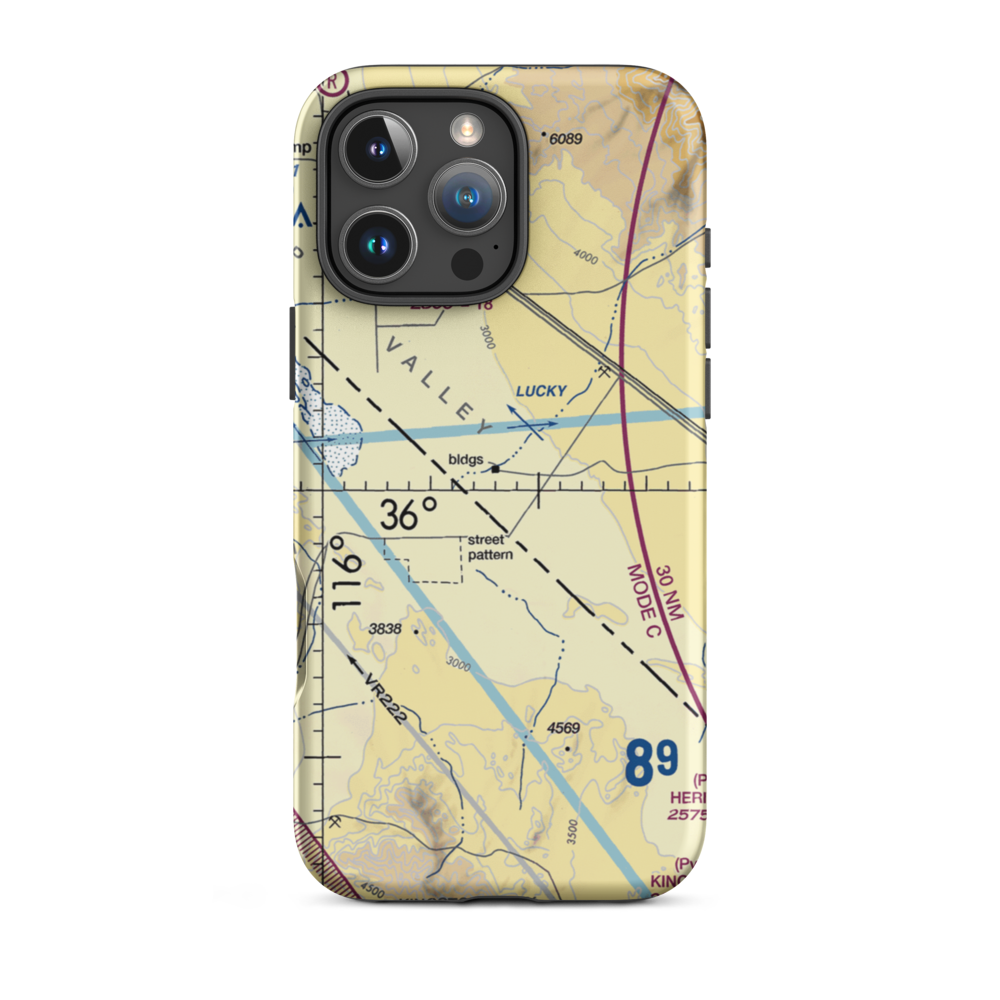 Hidden Hills Airport (L57) VFR Sectional  Tough iPhone Case iPhone 16 Pro Max model shown