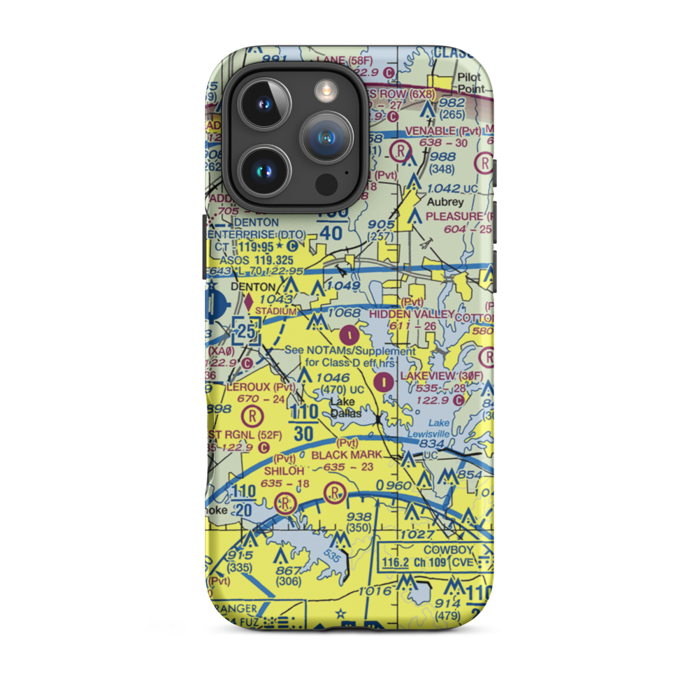 Hidden Valley Airpark (5TX0) VFR Sectional  Tough iPhone Case iPhone 16 Pro Max model shown