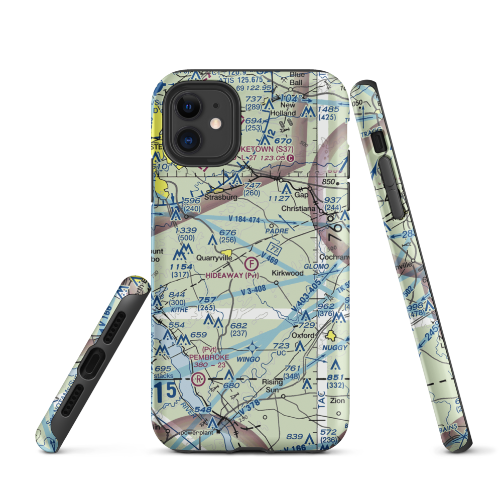 Hideaway Ultralightport (14PS) VFR Sectional  Tough iPhone Case iPhone 11 model shown