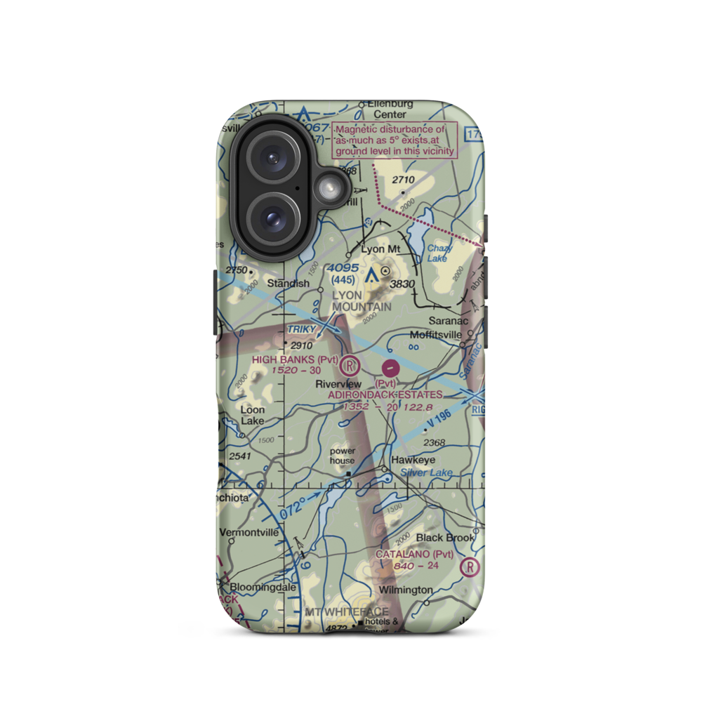 High Banks Farm Landing Area Airport (1NY4) VFR Sectional  Tough iPhone Case iPhone 16 model shown