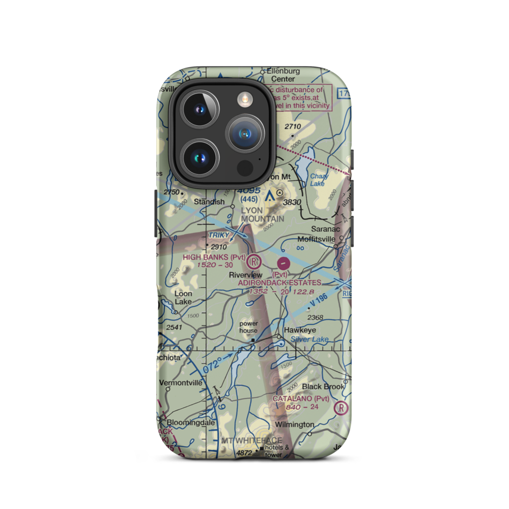 High Banks Farm Landing Area Airport (1NY4) VFR Sectional  Tough iPhone Case iPhone 16 Pro model shown