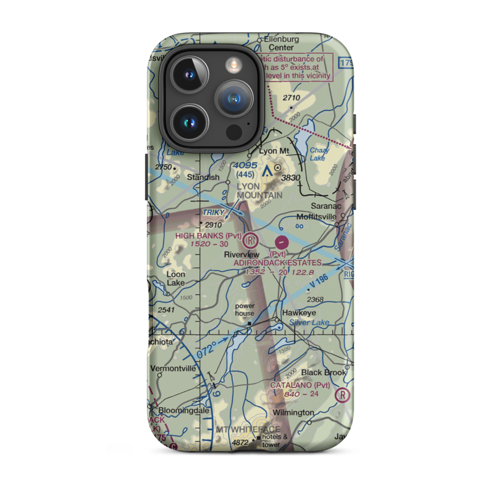 High Banks Farm Landing Area Airport (1NY4) VFR Sectional  Tough iPhone Case iPhone 16 Pro Max model shown