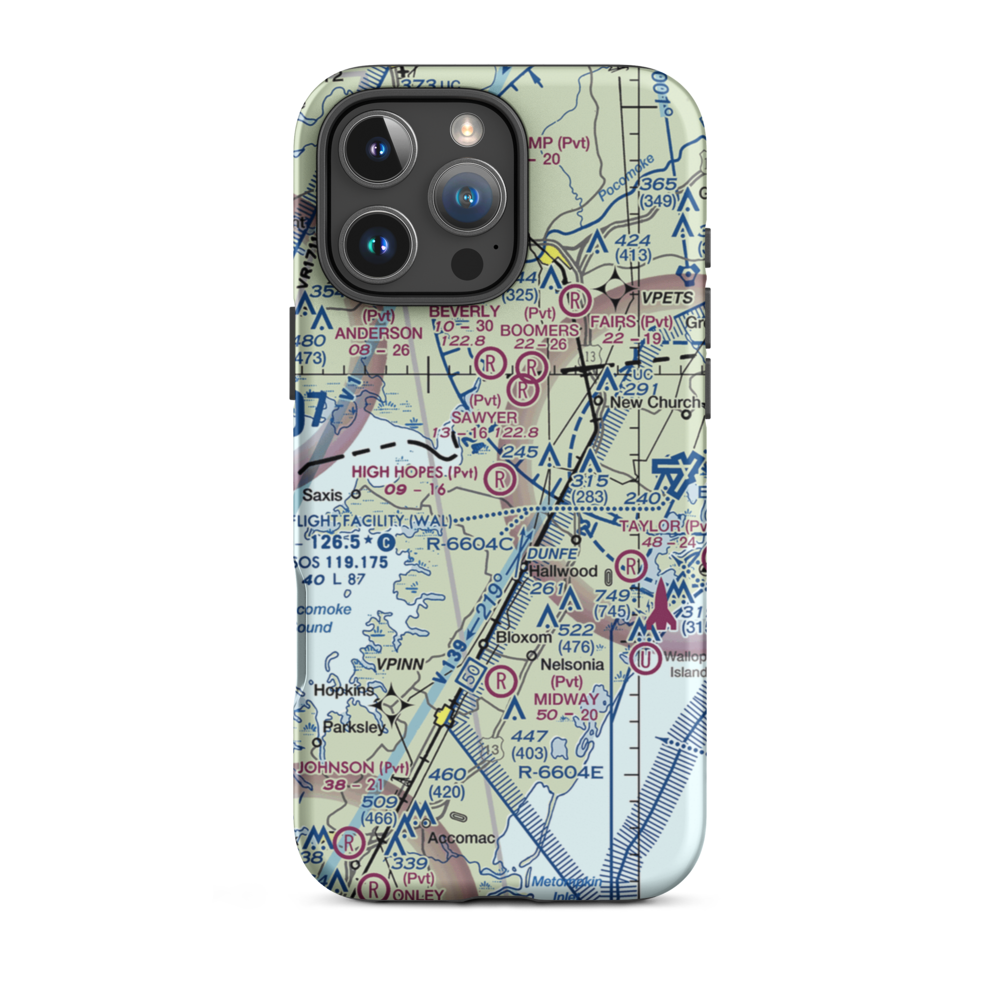 High Hopes Airport (VA41) VFR Sectional  Tough iPhone Case iPhone 16 Pro Max model shown