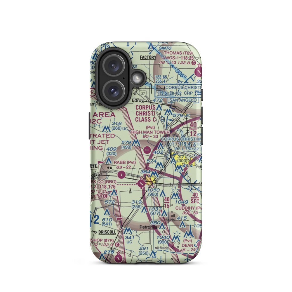 High Man Tower Airstrip (TE62) VFR Sectional  Tough iPhone Case iPhone 16 model shown
